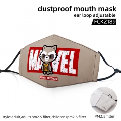 2 Sizes Marvel Superhero Guardians of the Galaxy with PM2.5 Filter Customizable Adjustable Ear Straps Anime Face Dust Mask