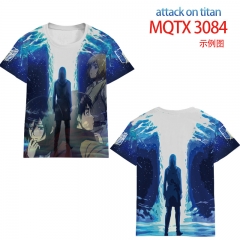 3 Styles Attack On Titan/ Shingeki No Kyojin Cartoon 3D Printing Short Sleeve Casual T-shirt (European Sizes)
