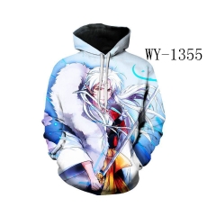 5 Styles Inuyasha Color Printing Patch Pocket Hooded Anime Hoodie