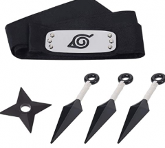 Naruto Kunai + Shuriken + Headband Weapon Crafts Plastic Anime Toys ( 3pcs/set)