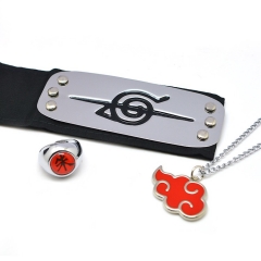 Naruto Headband + Necklace + Ring Plastic Anime Toy Japanese Manga Crafts
