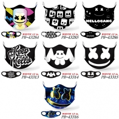 7 Styles DJ Marshmello Mask Ice fabric Anime Print Mask