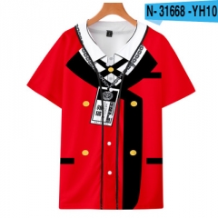 4 Styles Kakegurui Compulsive Gambler Customizable Round Anime Baseball Button T-shirt