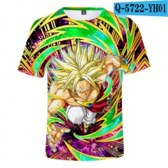 9 Styles Dragon Ball Super Broli Cartoon Customizable Anime Round Collar Neck T-shirt