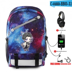 6 Colors Demon Slayer: Kimetsu no Yaiba USB Recharge Unisex  Anime Backpack Bag