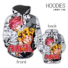 2 Styles Fairy Tail Color Printing Hooded Anime Hoodie Thickened Sweater