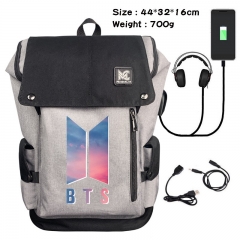 3 Styles K-POP BTS Bulletproof Boy Scouts anime USB charging laptop backpack school bag