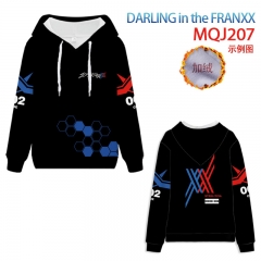 DARLING in the FRANXX Color Printing Patch Pocket Hooded Anime Hoodie Thickened Sweater