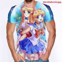 20 Styles Pretty Soldier Sailor Moon Cosplay Japanese Anime Milk silk fabric Men T shirts