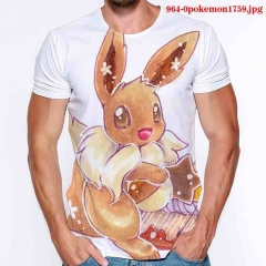 25 Styles Pokemon Cosplay Japanese Anime Milk silk fabric Men T shirts