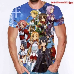 30 Styles Sword Art Online  Cosplay Japanese Anime Milk silk fabric Men T shirts