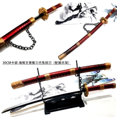 30CM Blister Card Package One Piece Roronoa Zoro Anime Metal Sword