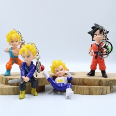 Dragon Ball Z Japanese Cartoon Character Anime PVC Figure Keychain (4pcs/set)
