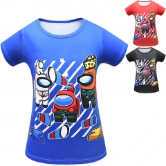 3 Colors Among Us Game Pattern For Kids Polyester Anime T-shirt