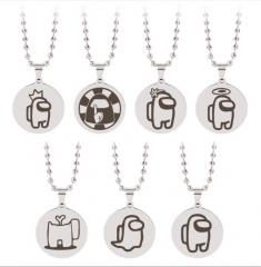 7 Styles Among Us Popular Game Collectible Anime Alloy Necklace（10pcs/set）