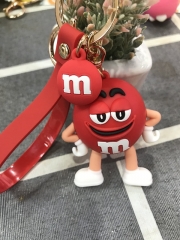 3 Colors M&M's Chocolates Decorative Animal PVC Figure Keychain