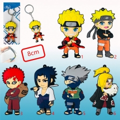 6 Styles Naruto Two Sides Rubber Soft Anime Keychain