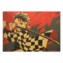Demon Slayer: Kimetsu no Yaiba Home Decoration Retro Kraft Paper Anime Poster
