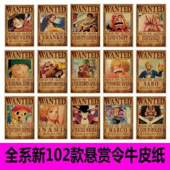 40 Styles One Piece Home Decoration Retro Kraft Paper Anime Poster