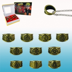Naruto Cosplay Akatsuki Vintage Copper Ring 10pcs/set