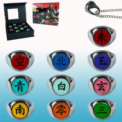 Naruto Cosplay Akatsuki Collector's Edition Sliver Ring 10pcs/set