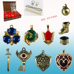 The Legend Of Zelda Cosplay Collection Alloy Anime Necklace+Keychain (10pcs/set)