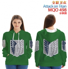 2 Styles Attack on Titan Color Printing Hooded Anime Hoodie