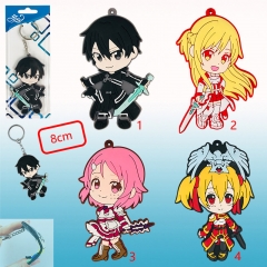 4 Styles Sword Art Online/SAO Cartoon Character Soft Plastic Anime Keychain