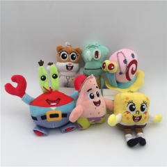 SpongeBob SquarePants Cosplay Collectible Doll Anime Plush Toys ( 6pcs/set)