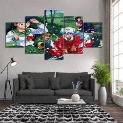 5 Styles Inuyasha Decorative Wall Picture Core Anime Splicing Non-woven Fabric Poster