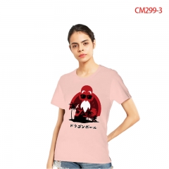 32 Styles Dragon Ball Z Color Printing Anime Cotton T shirt For Women
