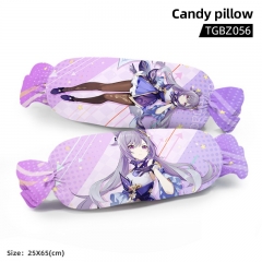 Genshin Impact Keqing Cartoon Cosplay Candy Shape Plush Stuffed Doll Cushion Pillow