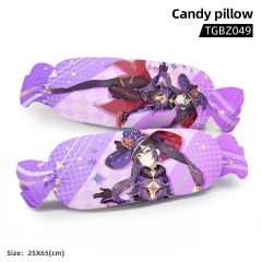 Genshin Impact Mona Cartoon Cosplay Candy Shape Plush Stuffed Doll Cushion Pillow