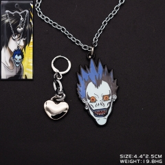 Death Note Key Chain Alloy Metal Anime Necklace and Ring Set