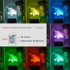 2 Different Bases Unicorn Animal 3D Nightlight with Remote Control