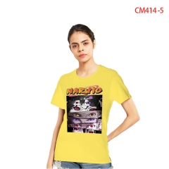 24 Styles Naruto Color Printing Anime Cotton T shirt For Women