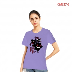 24 Styles Pokemon Color Printing Anime Cotton T shirt For Women