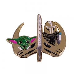 Star War Mandalorian and Baby Yoda Movie Alloy Badge Anime Brooches Pin