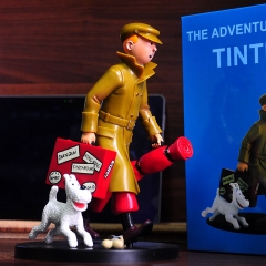 21CM The Adventures of Tintin Cartoon Character Anime PVC Figure