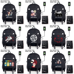 Jujutsu Kaisen Anime Cosplay Cartoon Waterproof Canvas Colorful USB Charging Backpack Bag
