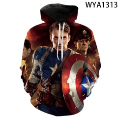 25 Styles Captain America Cosplay 3D Digital Print Anime Hoodies