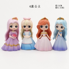 4pcs/set Disney Princess Cute Cartoon Model Toys Statue Anime PVC Figure
