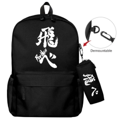8 Styles Haikyuu Black Color Cartoon Canvas Waterproof Anime Backpack Bag+Pencil Bag