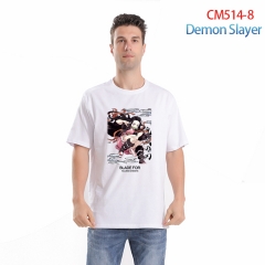 7 Styles Demon Slayer: Kimetsu no Yaiba Anime Words For Men Color Printing Anime Cotton T shirt