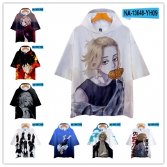 8 Styles Tokyo Revengers Cosplay Color Printing Anime T shirt with Hat