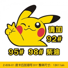 9 Styles Pokemon Pikachu Decorative Waterproof PVC Anime Car Sticker
