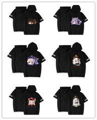 38 Styles Genshin Impact Cosplay Color Printing Anime T shirt