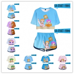 7 Styles LankyBox Cosplay Color Printing Anime T shirt with Shorts