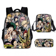 20 Styles My Hero Academia Polyester Canvas School Student Anime Backpack Bag+Shoulder Bag+Pencil Bag(set)