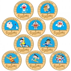 6 Styles Doraemon Anime Souvenir Coin Souvenir Badge Cartoon Stainless Steel Decoration Badge